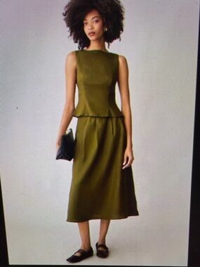Few Moda Aveline Linen Matching Set in Olive Linen